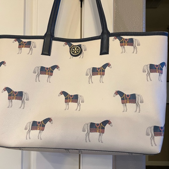 Tory Burch Rare Pony Tale Pattern Tote Bag - Picture 8 of 13